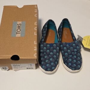 Toms Blue Glow In The Dark Jelly Fish Pattern Sneakers Kids 11
